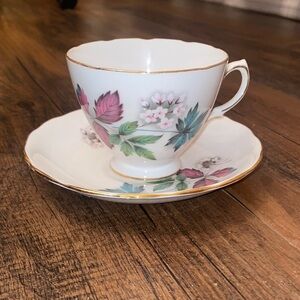 Floral Porcelain Teacup and Saucer Set
